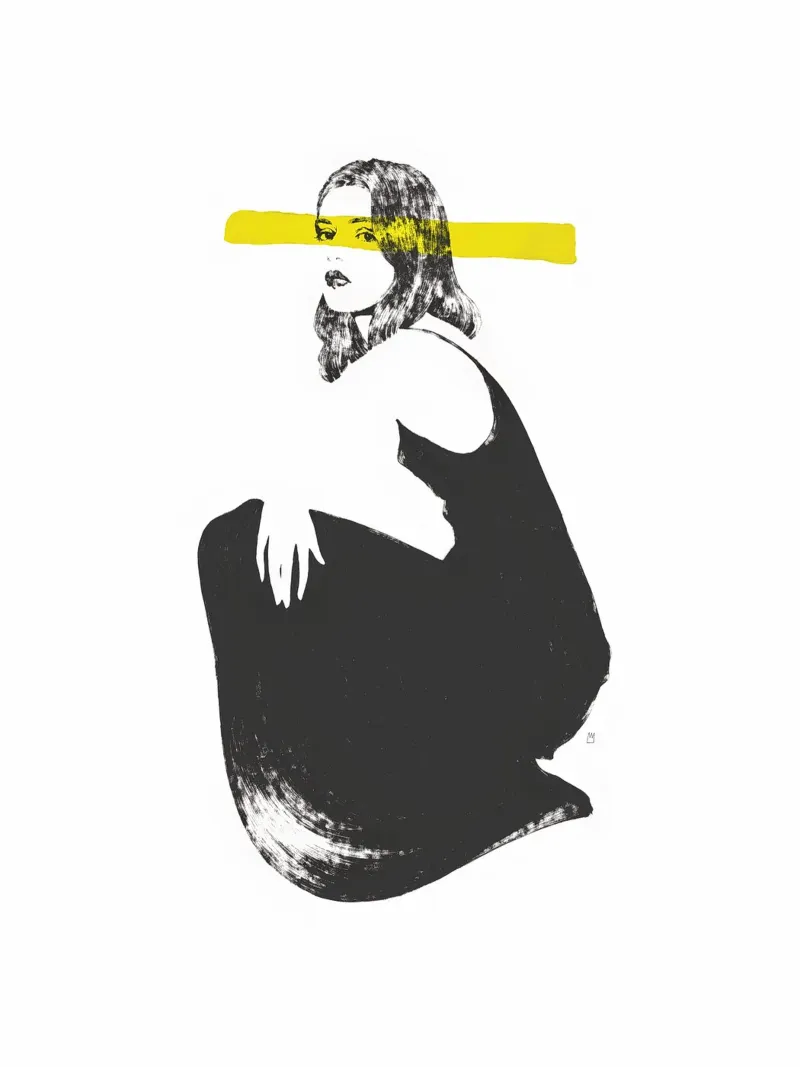Untitled (Female Figure VI) poster with wooden frame by Manuel Rebollo