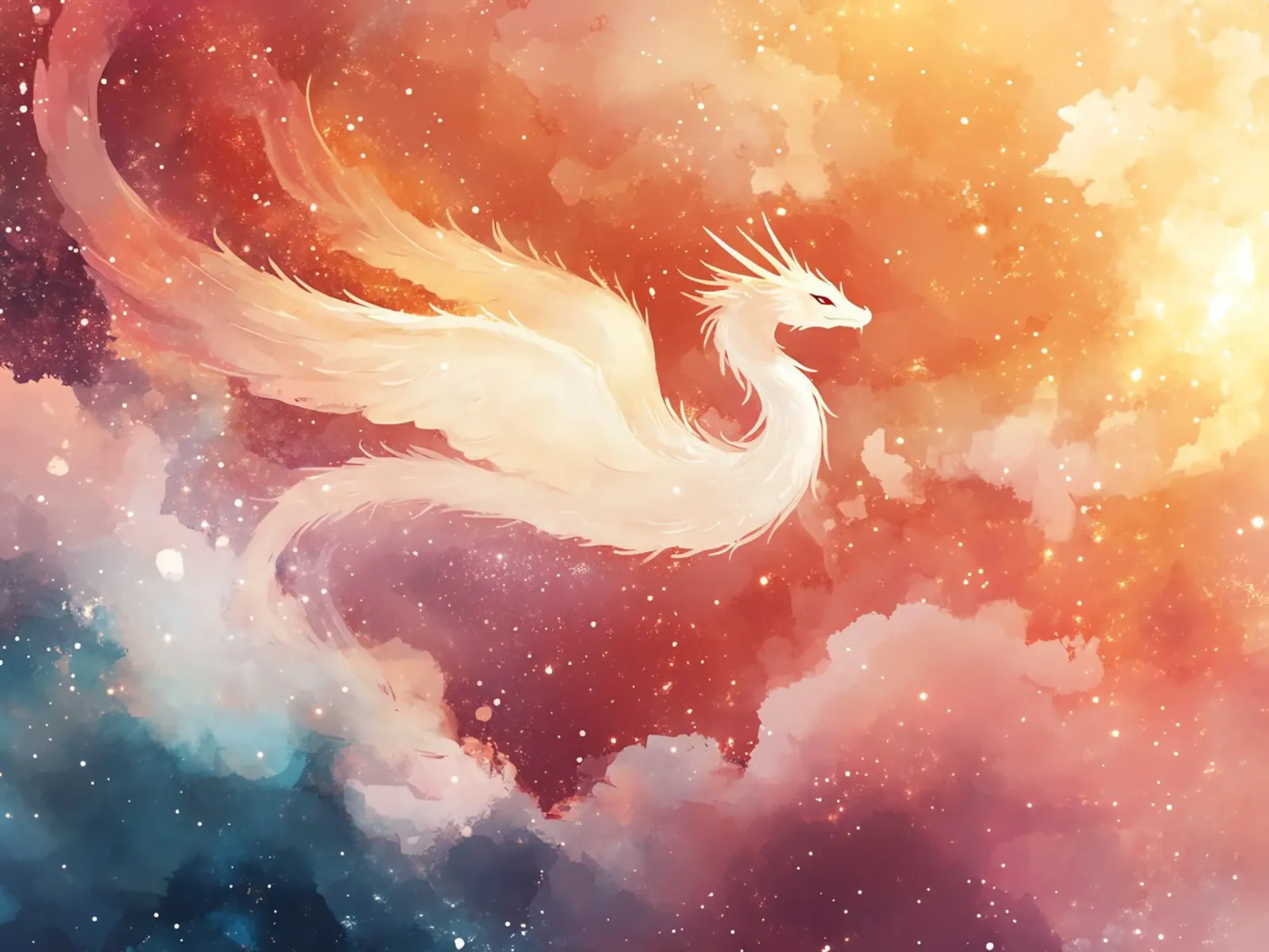 Cosmic Dragon: Guardian of the Stars canvas with Floater frame by Théïa's Fantasia World