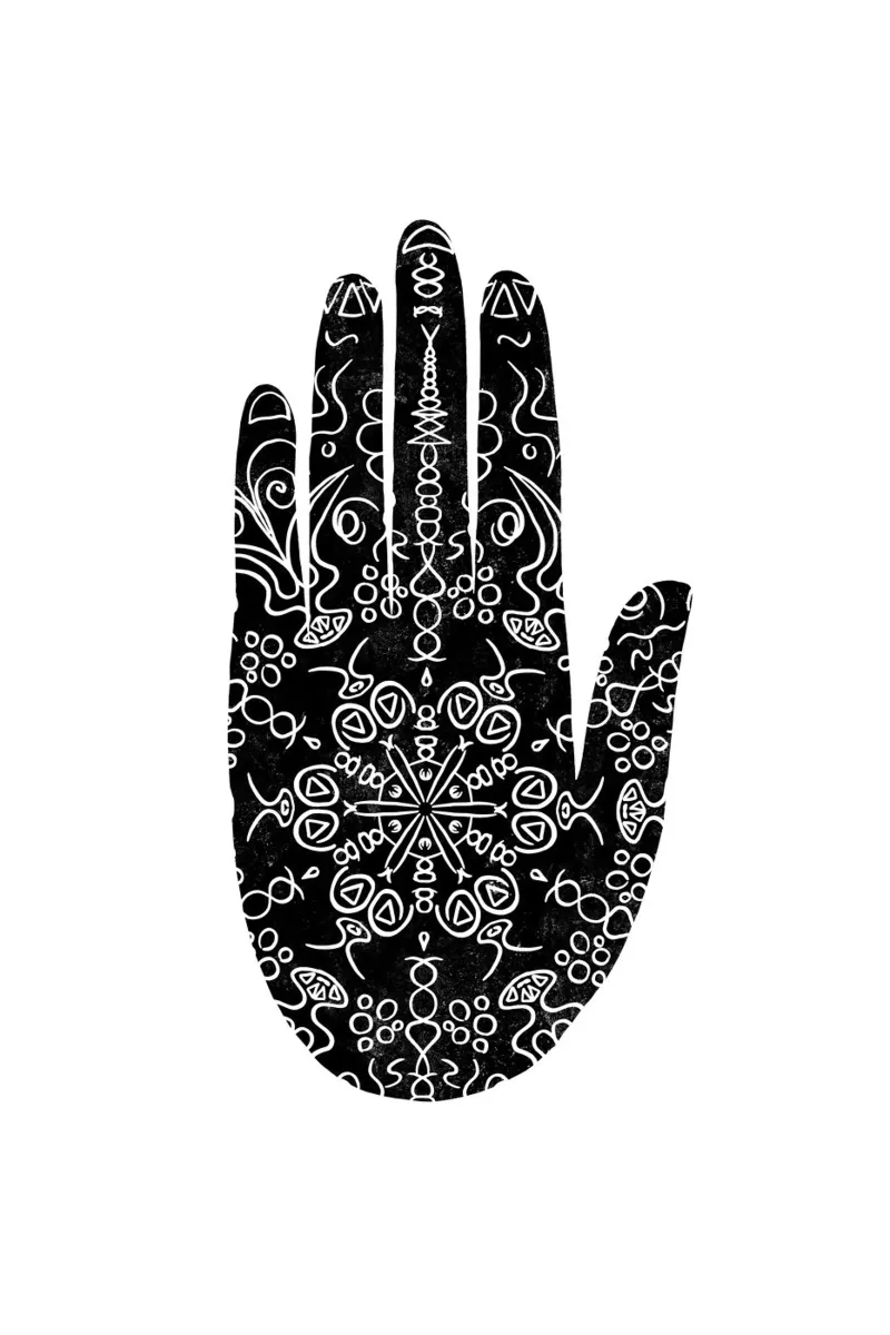 Gatti e puntini - Mano Hamsa pellicola backlit da The Artcircle