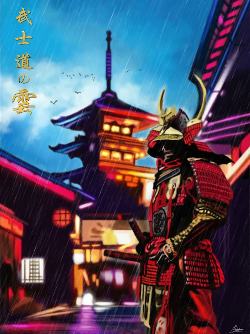 Bushido Clouds carta hahnemühle da Mayka ienova