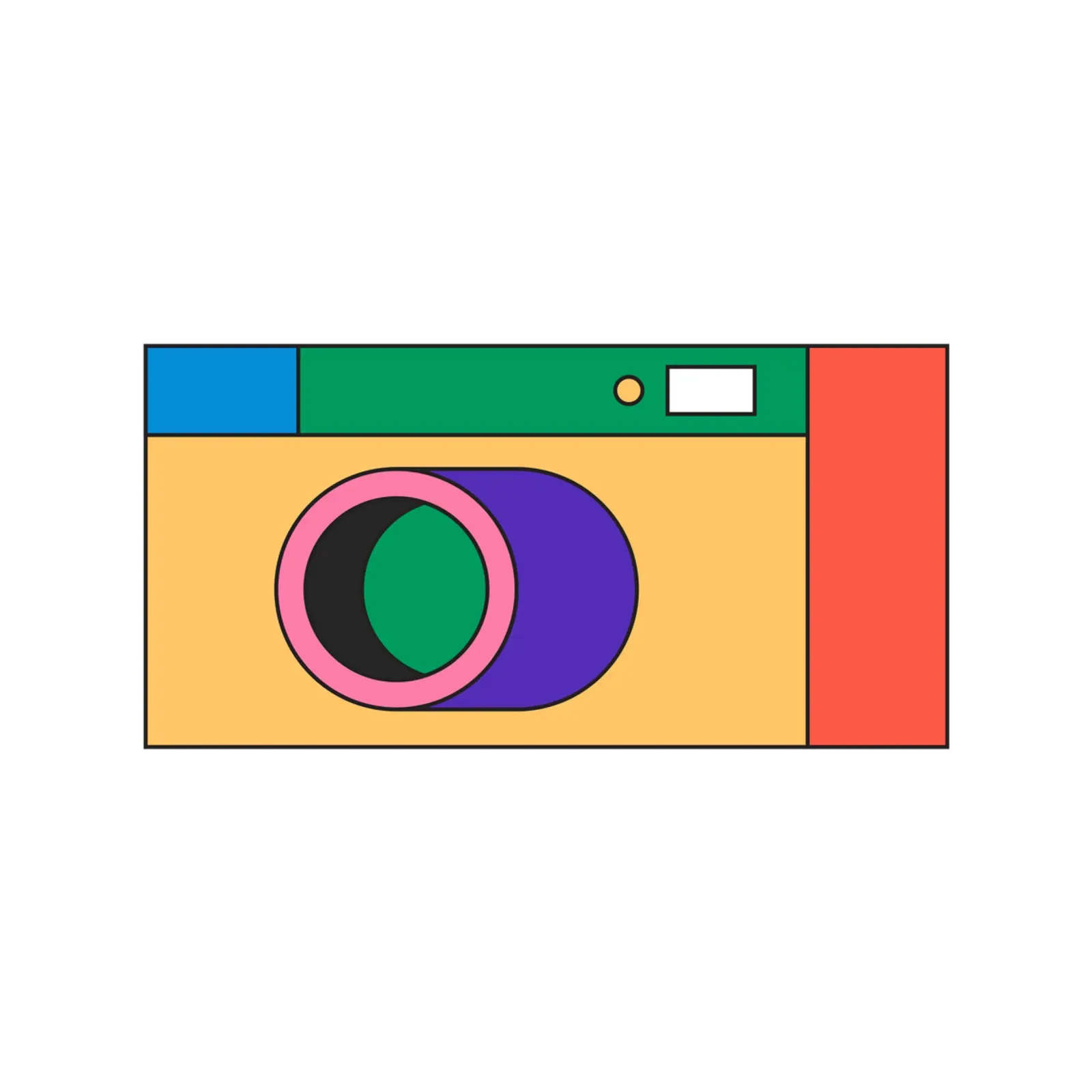 Illustratie Camera Retro canvas met Baklijst van galihstudio