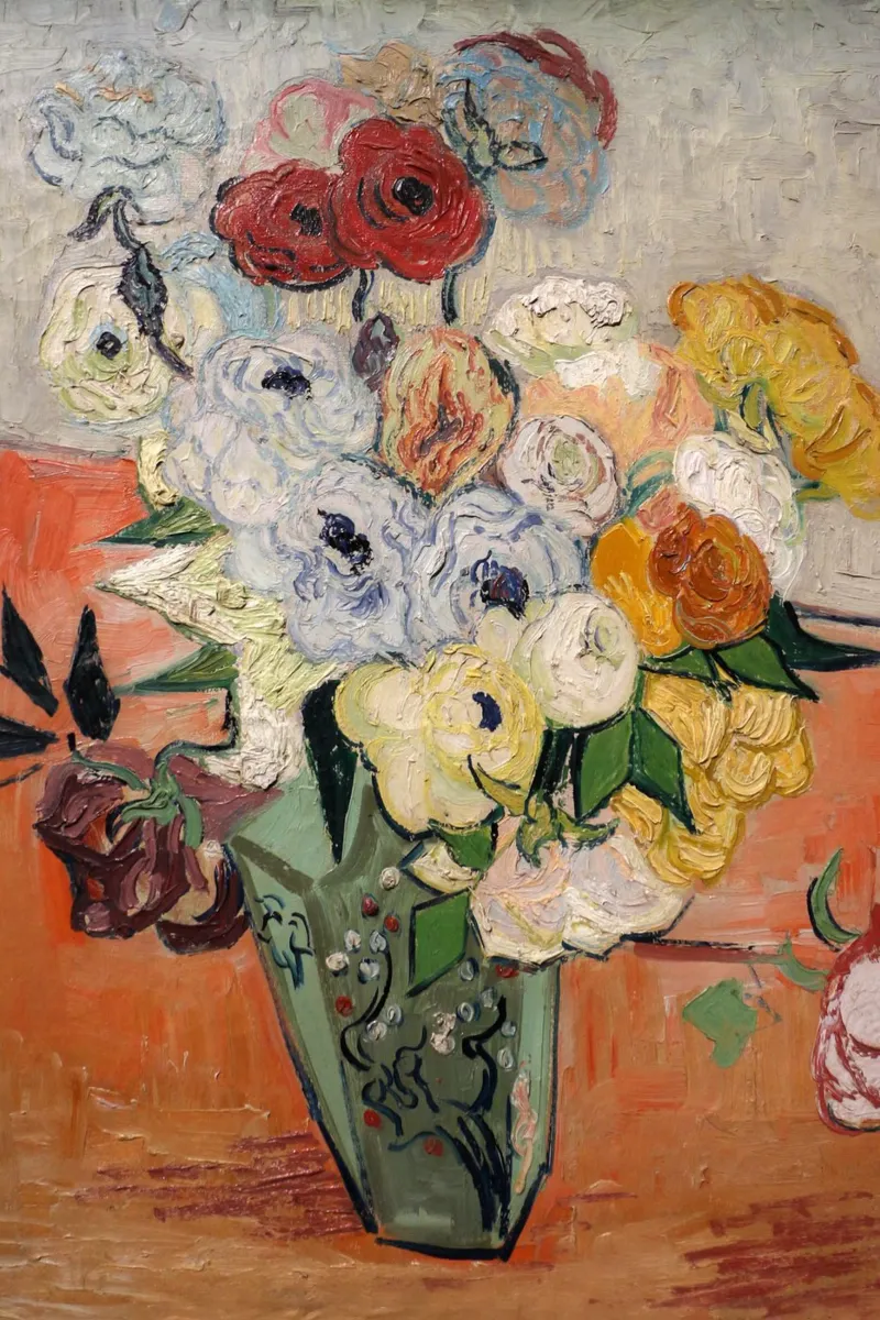 Gogh - Vaso giapponese con rose pellicola backlit da Carinaprint