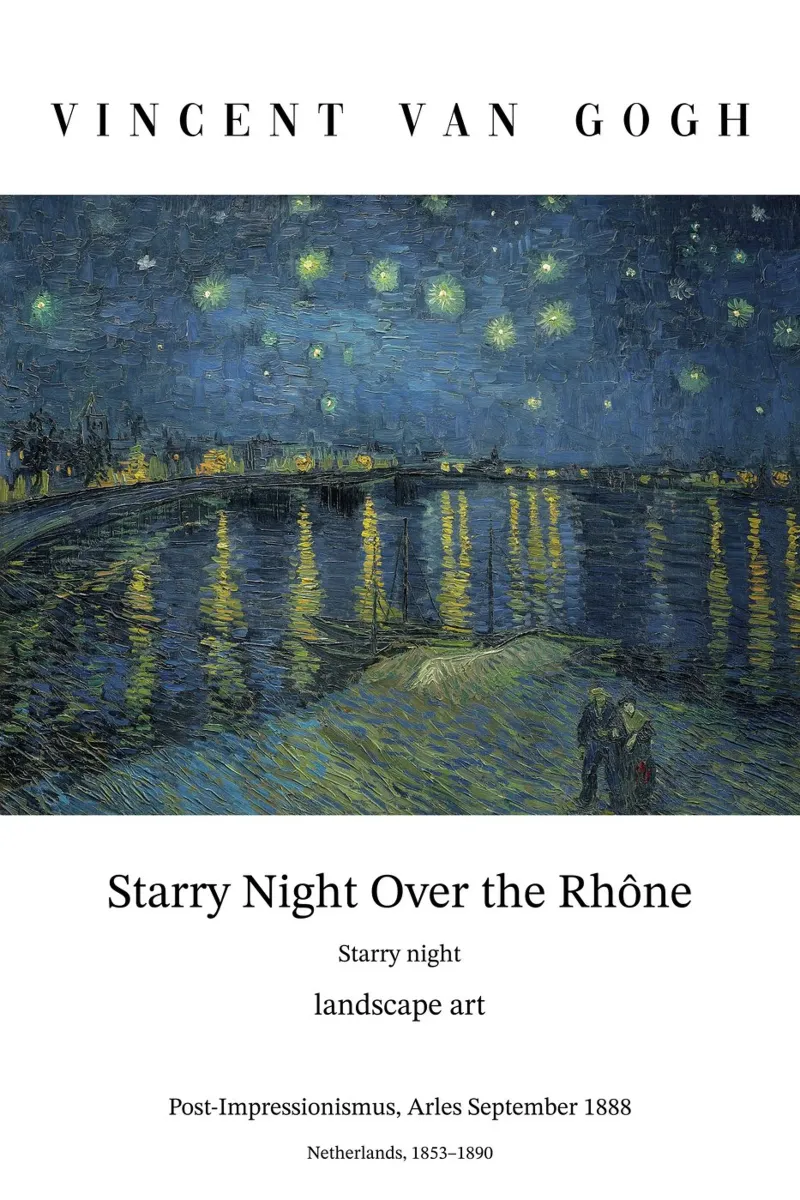 Van Gogh - Notte stellata - Rodano poster da Carinaprint