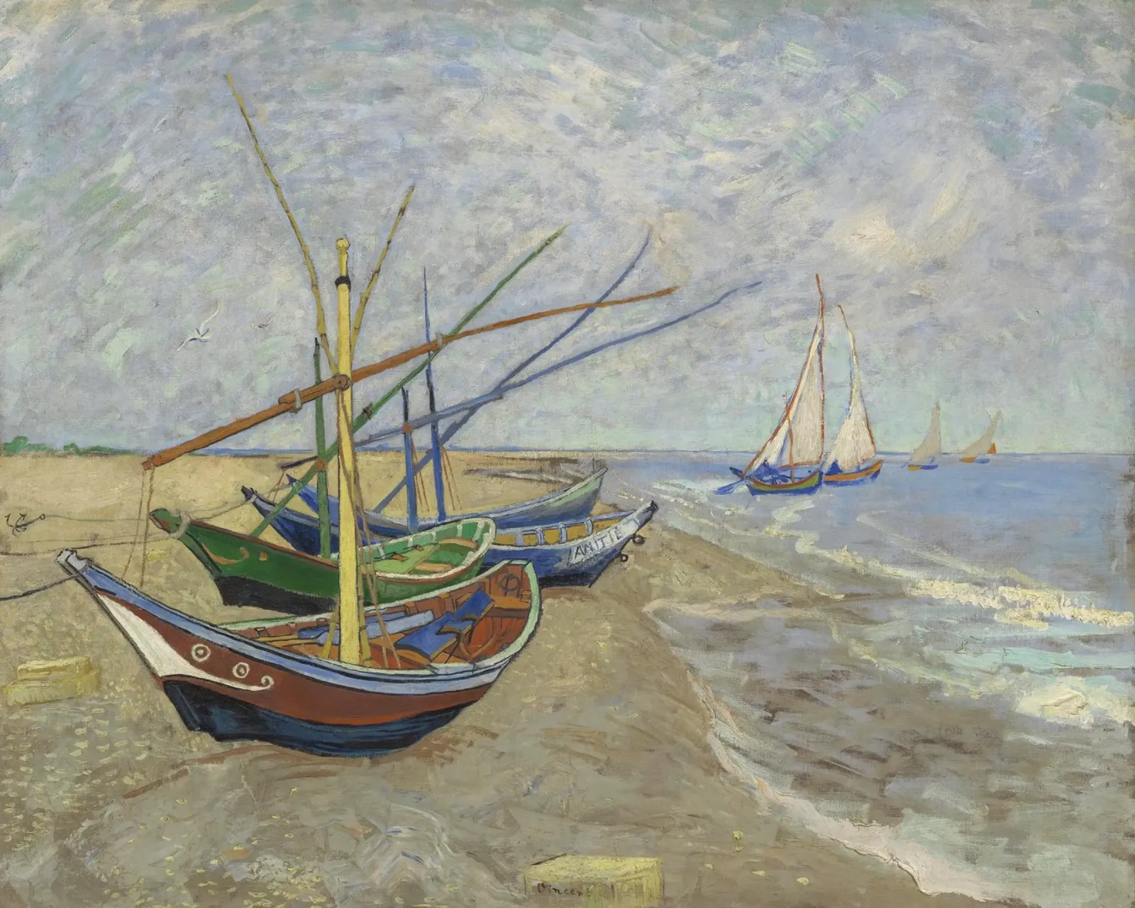 Van Gogh - Boote a Les Saintes pellicola backlit da Carinaprint