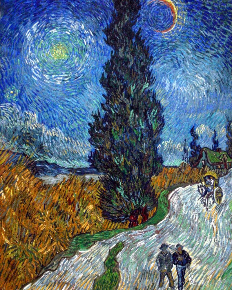 Cipresso di strada e stelle poster da Carinaprint