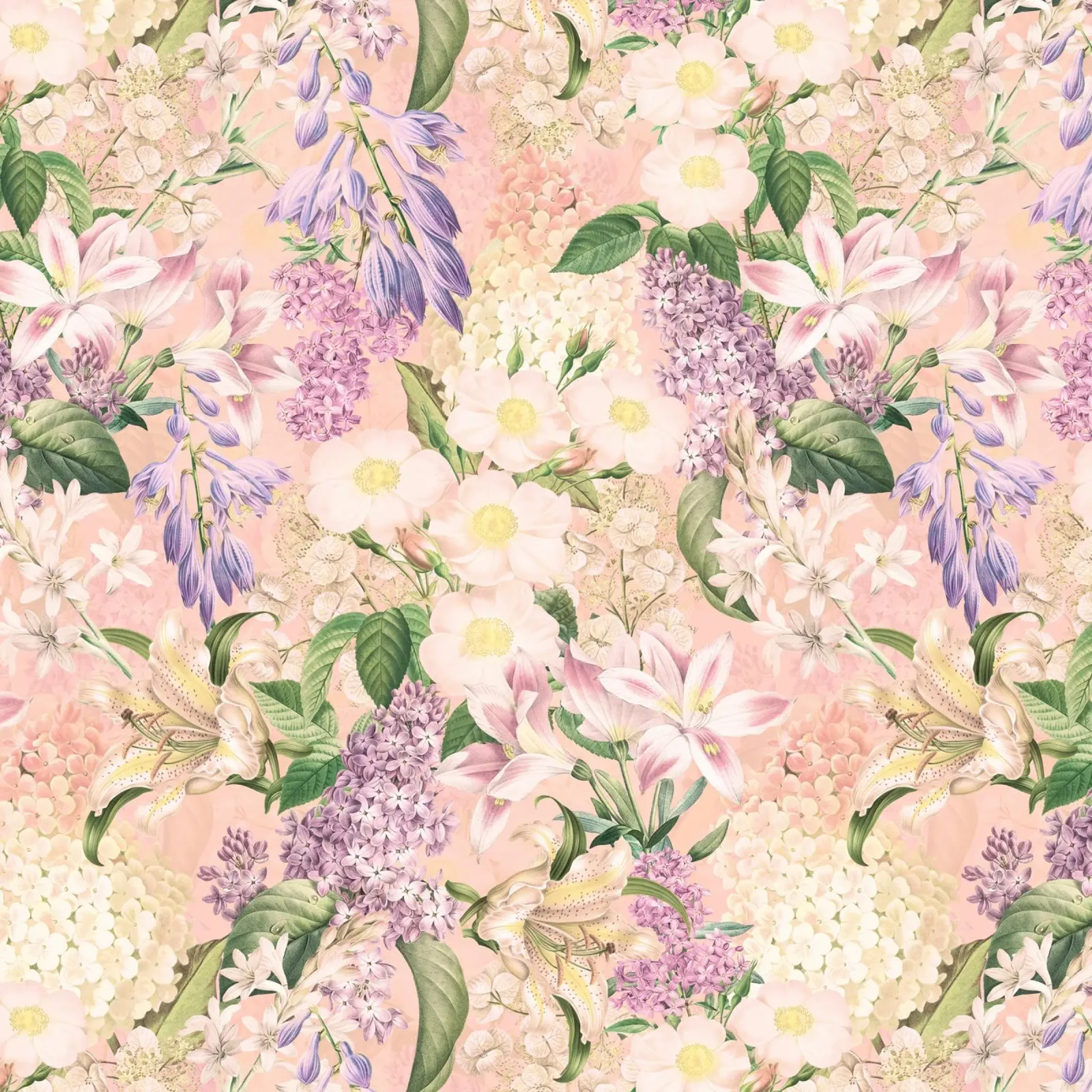 Incantevole giardino barocco di rose e fiori di primavera Blush poster con telaio in plastica da Flower Garden - Uta Naumann