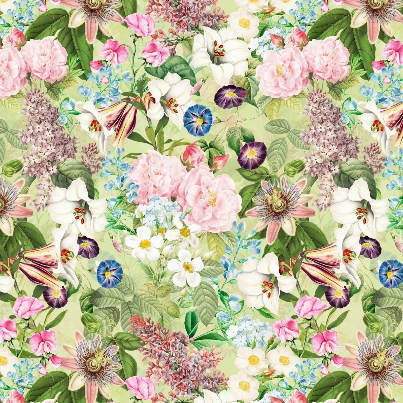 Vintage Incantevole giardino botanico di fiori di primavera poster con telaio in legno da Flower Garden - Uta Naumann