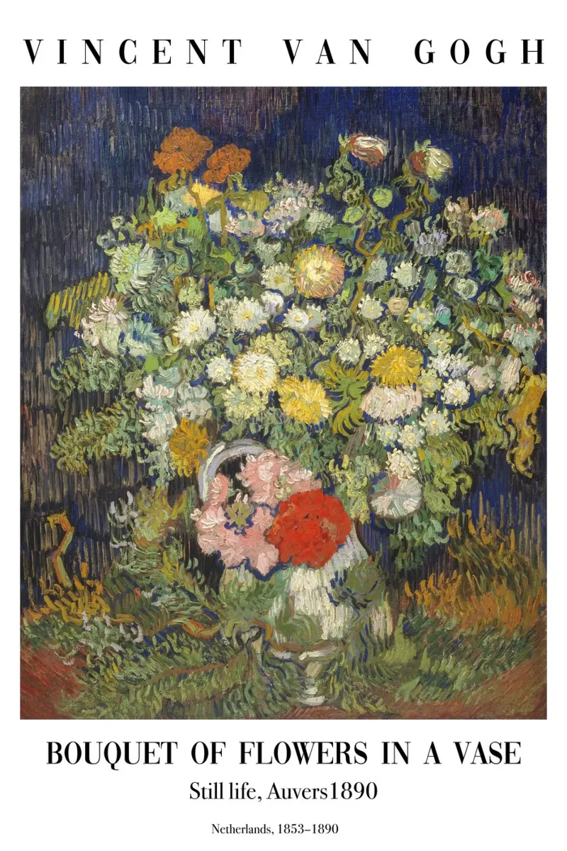 van Gogh - Bouquet di fiori con vaso pellicola backlit da Carinaprint