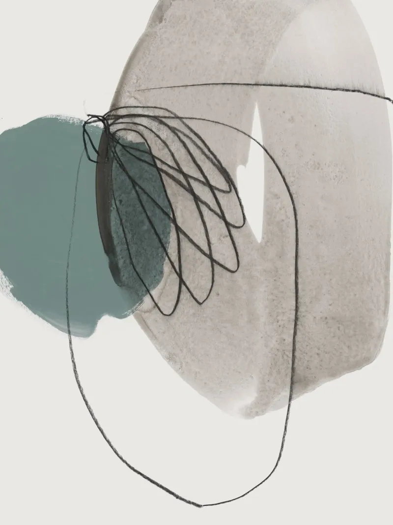 line and shape abstract 2 aluminium-dibond van IRIS LEHNHARDT FINE ART