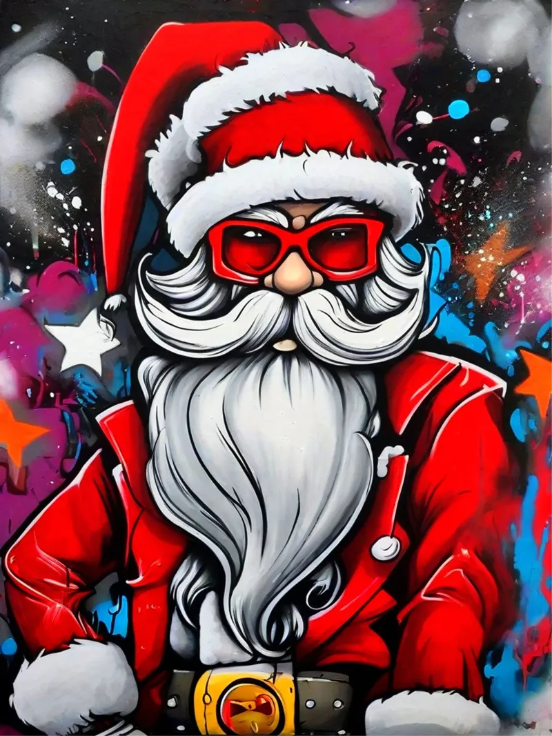 Graffiti di Babbo Natale pellicola backlit da ArtDesign by KBK