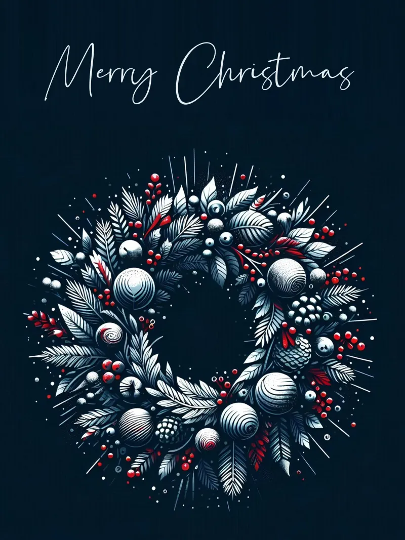 Corona de Navidad (azul oscuro) metacrilato de Digital Naive