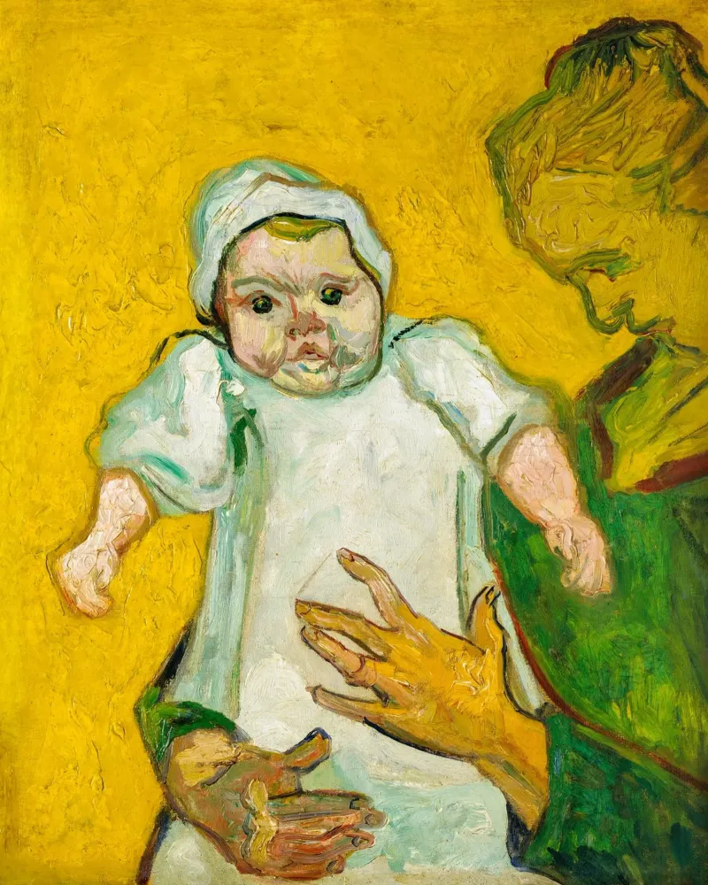 van Gogh Madame Roulin e bambino poster con telaio in alluminio da Carinaprint