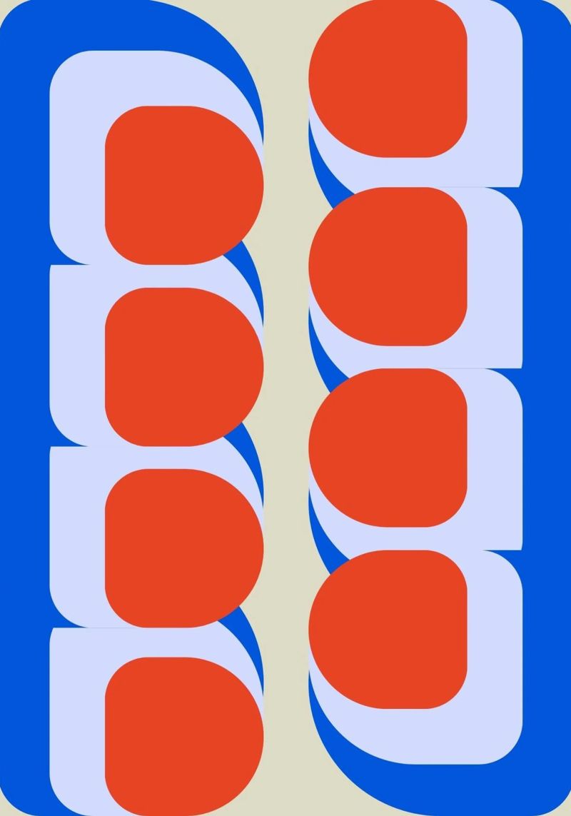 Abstrait Bauhaus Rétro Cercles Illustration I poster de Lisa Jureczko Arts Illustration