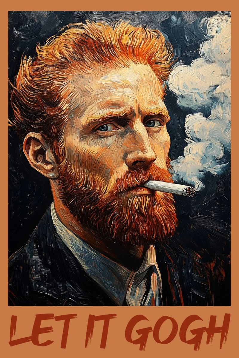 Vincent - Smoking let it gogh poster by Carinaprint