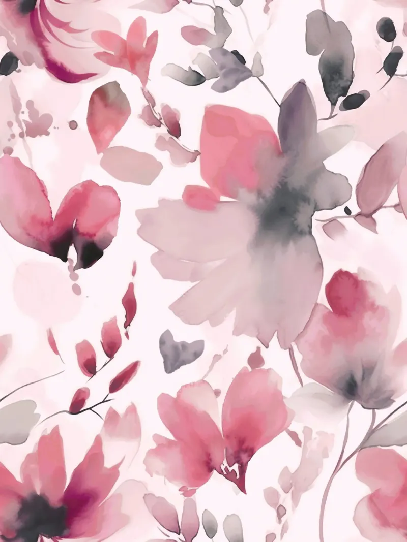Loose Abstract Watercolor Florals Pastel Pink alu-dibond by Andrea Haase Floral Passion