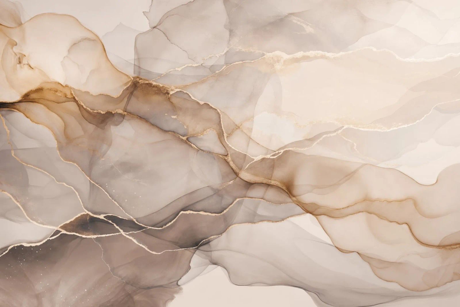 Inky Transparency Abstract Flow Beige Brown canvas by Andrea Haase Modern Home