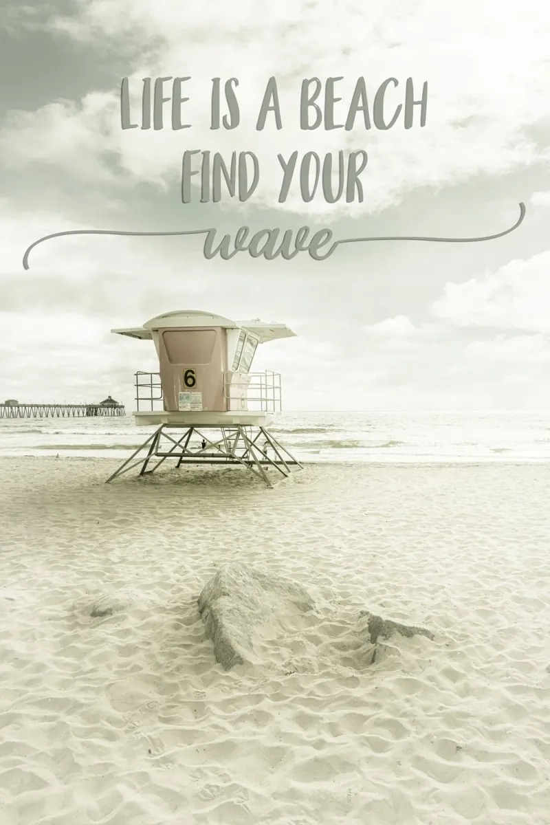Life is a beach. Find your wave. | Beachscape poster da Melanie Viola