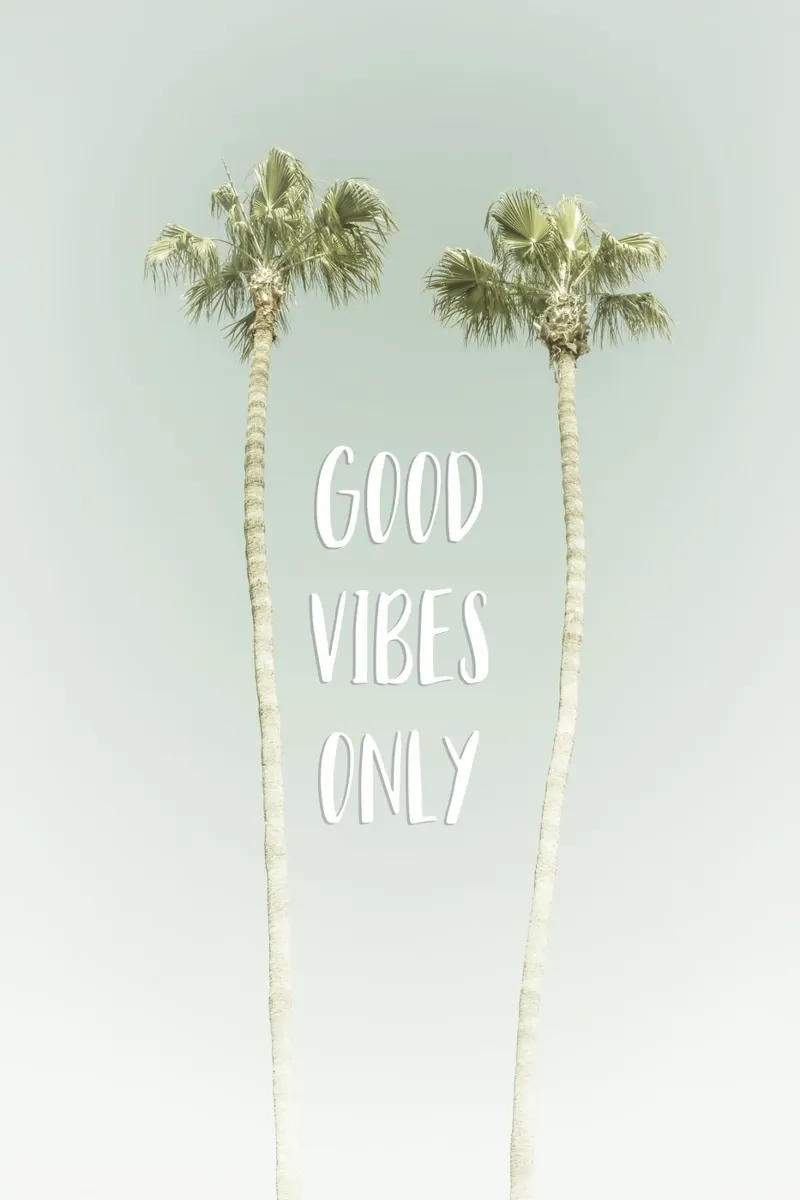 Good vibes only | Idyllic Palm Trees Leinwand von Melanie Viola