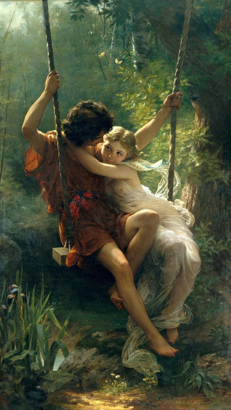 Pierre Auguste Cot - Springtime poster by Timeless Artworks
