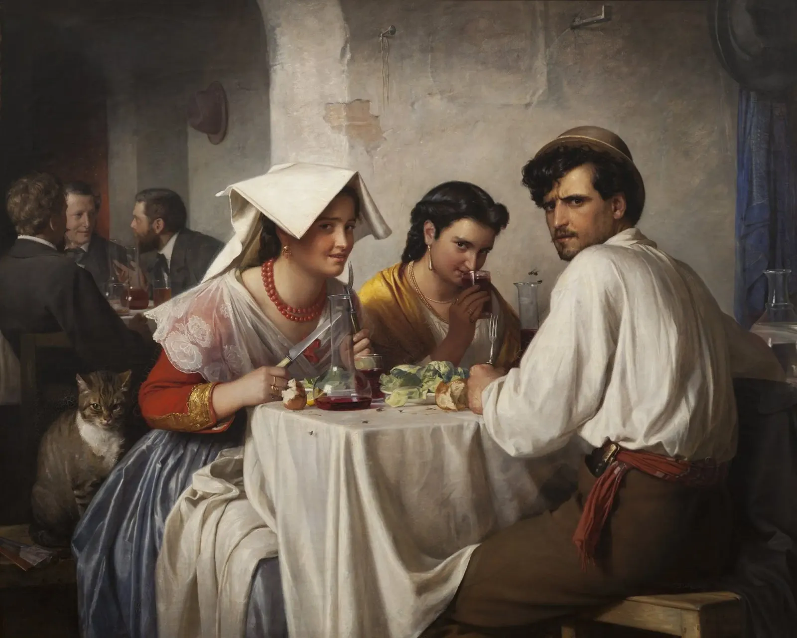 Carl Bloch - In a Roman Osteria, 1866 canvas by William Store