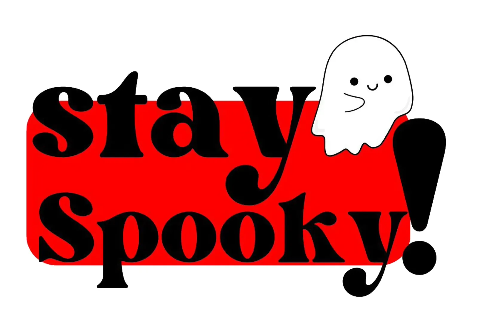 Illustrazione Stay Spooky con un simpatico fantasma poster con telaio in plastica da Lisa Jureczko Arts Illustration