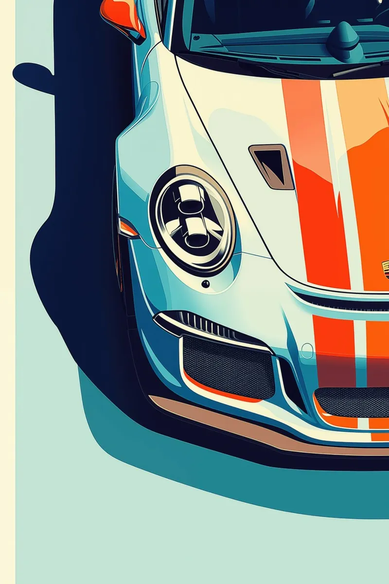 Porsche GT3 R Racing Car canvas met Baklijst van Autofocus