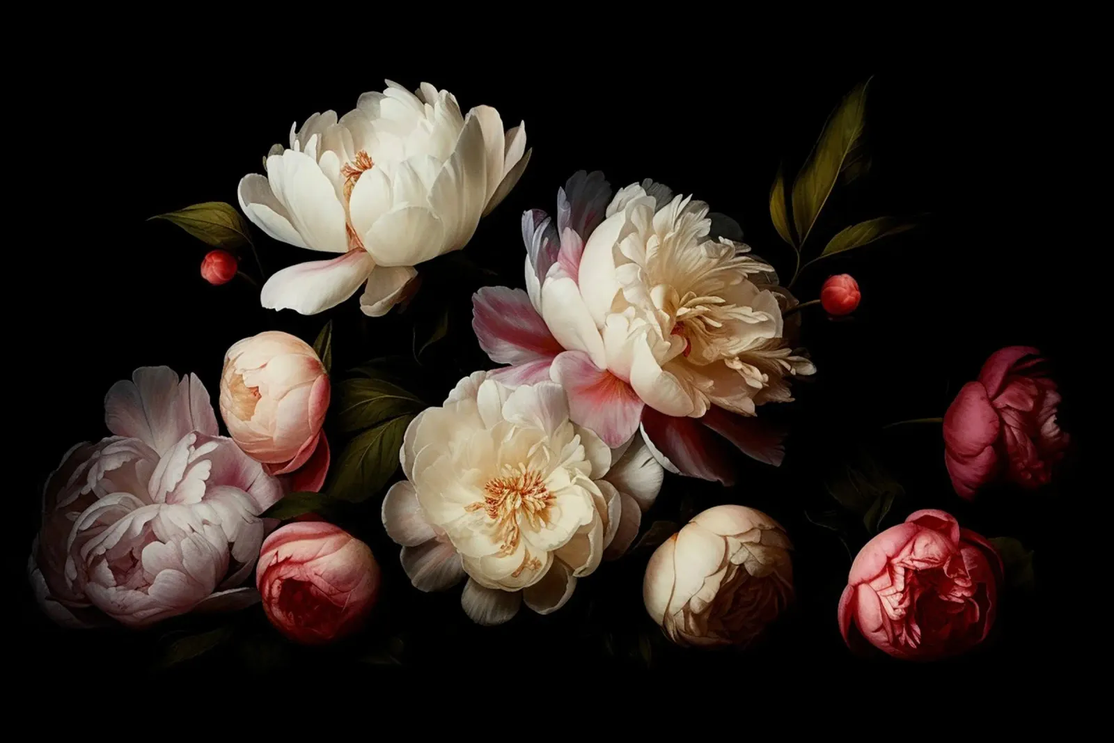 Vibrazioni vittoriane Giardino di peonie vintage poster con telaio in legno da Flower Garden - Uta Naumann