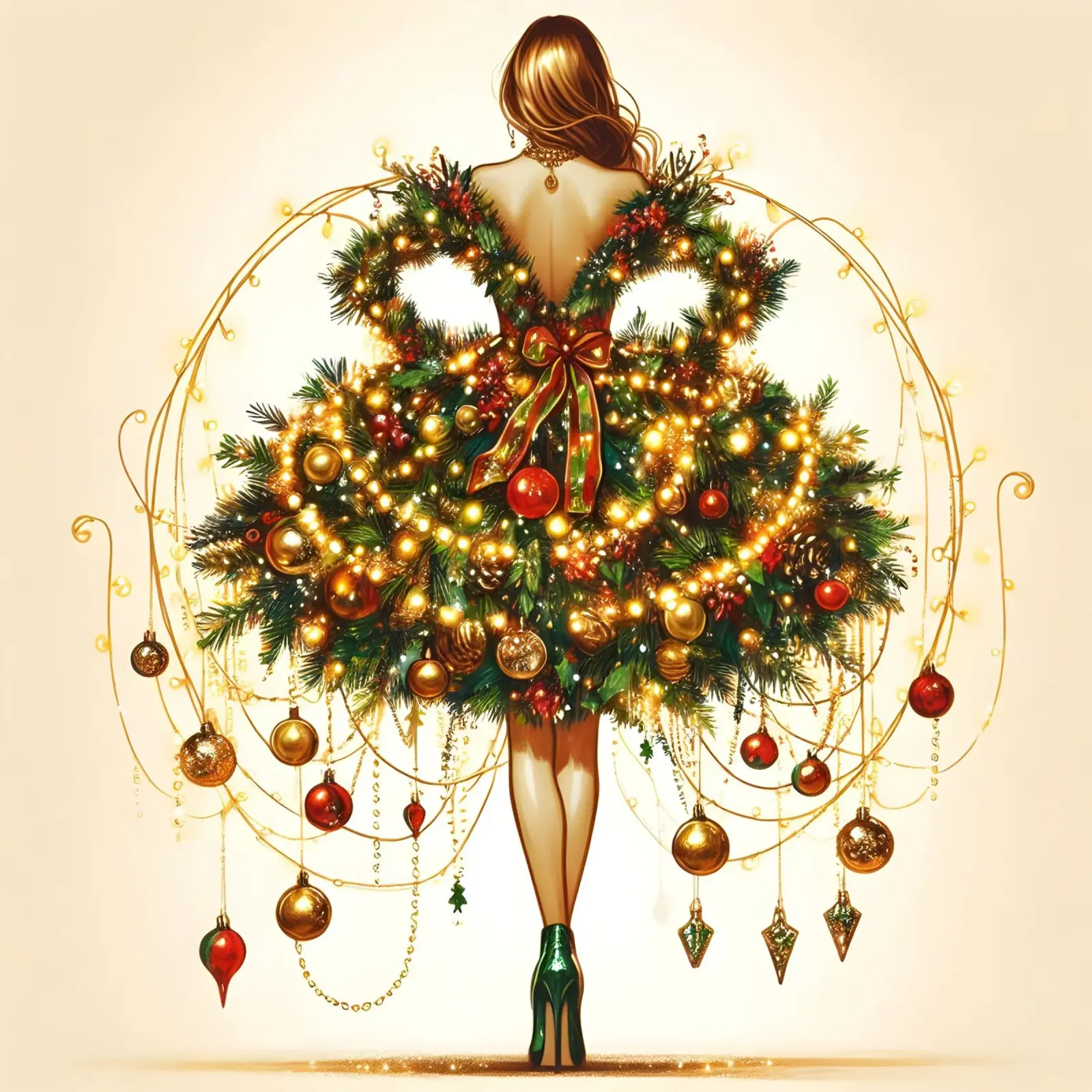 Kerstversiering canvas met Baklijst van ARTOMATIC