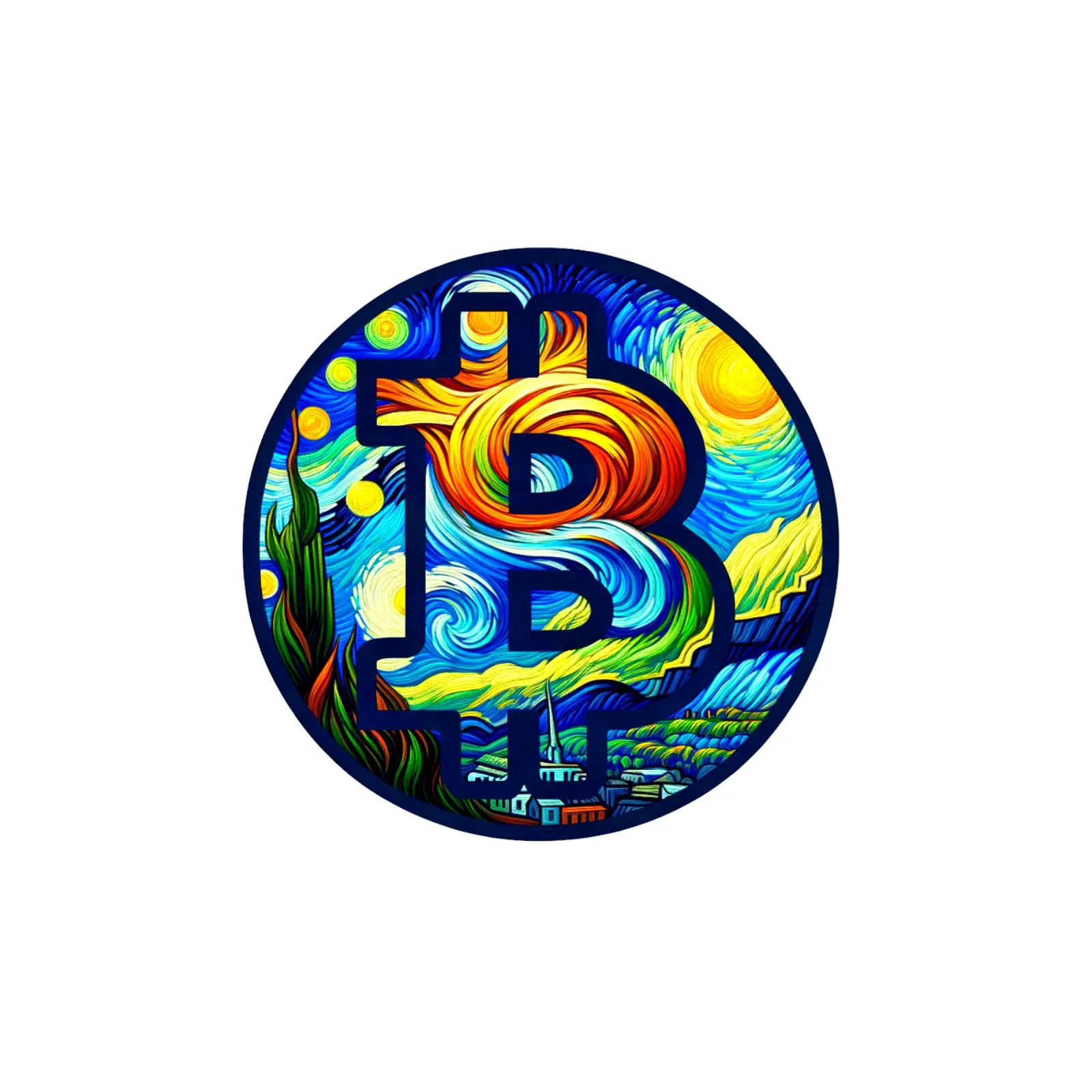 BTC... viewed via the V.Gogh-node Acryl-Glas von Crypto_Jungle