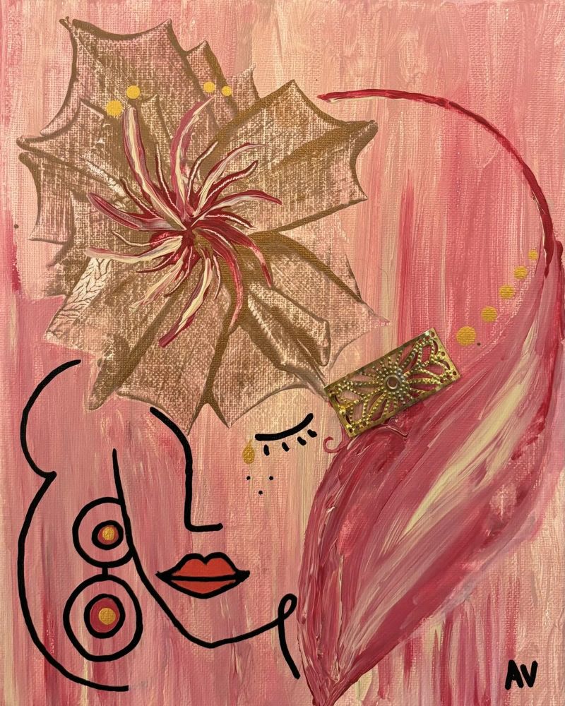 Guerrière rose Leinwand von Aliciavgz