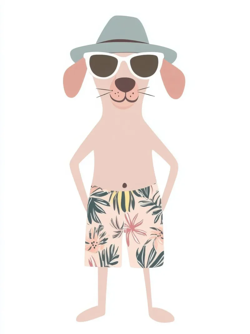 Chien Estival acrylic glass by So Cute Land - Affiches et posters