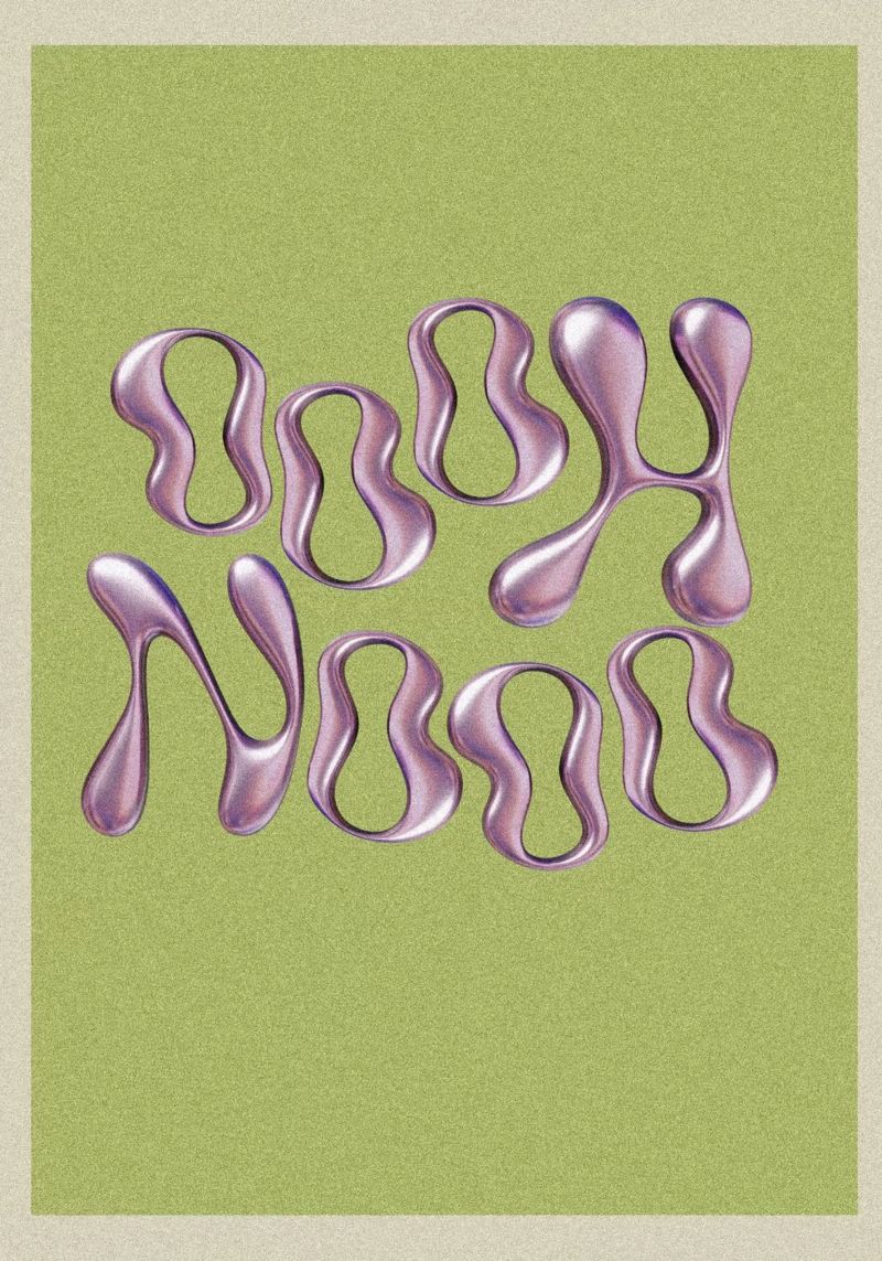 OOOH NOOO rosa Metallic-Slogan auf giftgrünem Hintergrund Poster von Lisa Jureczko Arts Illustration