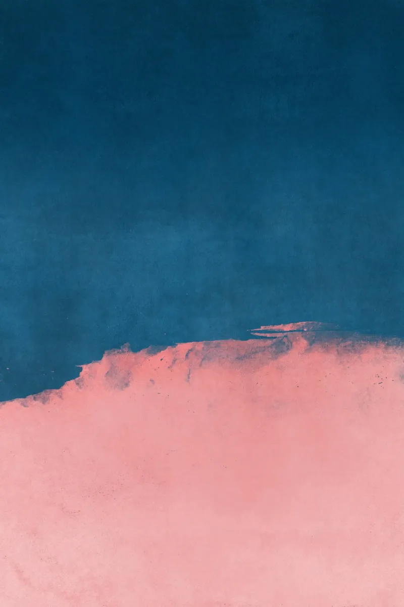 Paesaggio minimale rosa e blu navy 01 carta hahnemühle da amini54