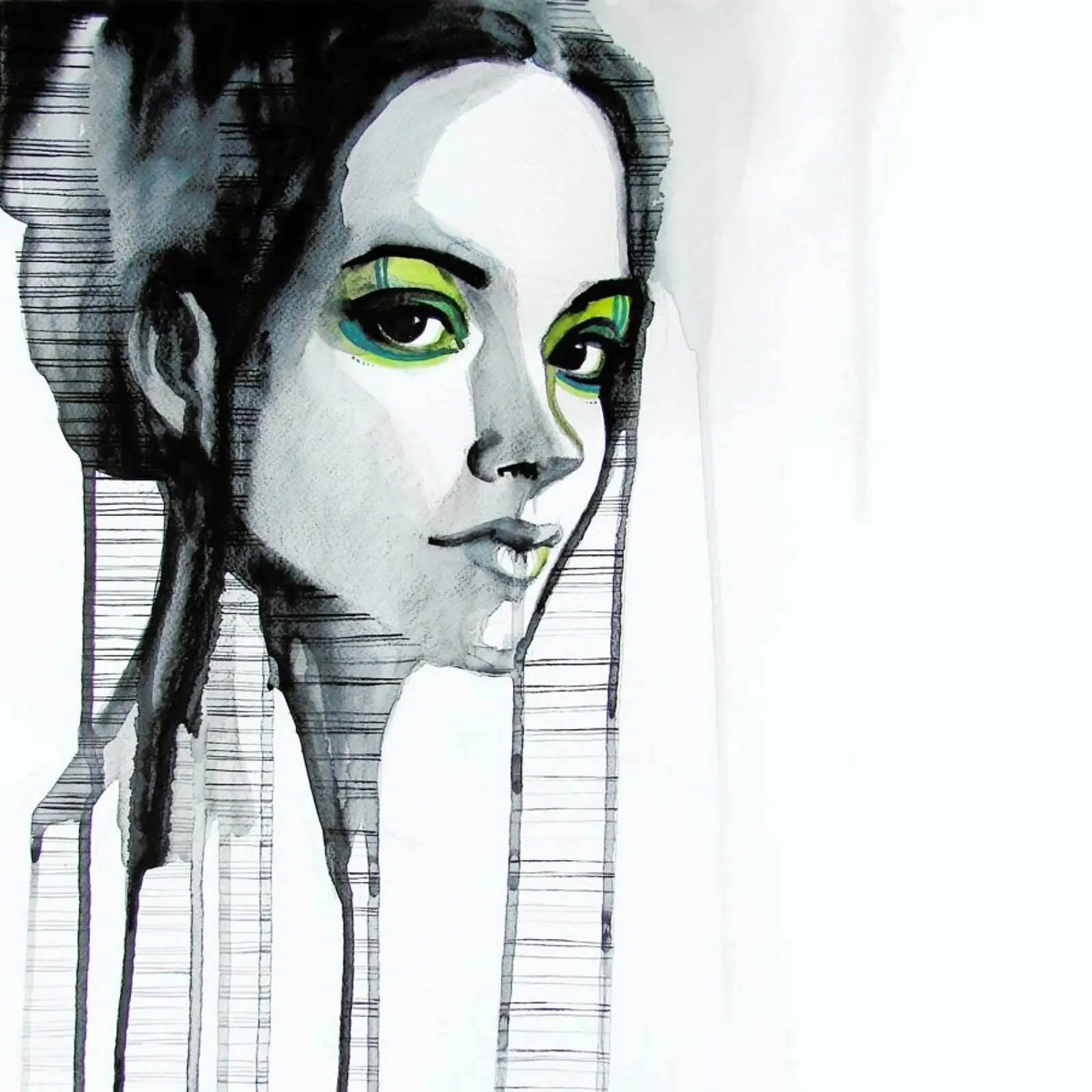 Green Eyes canvas by Rebekka