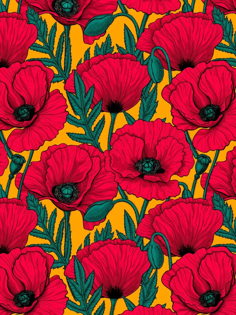 Giardino dei papaveri rossi poster da Painted Nature