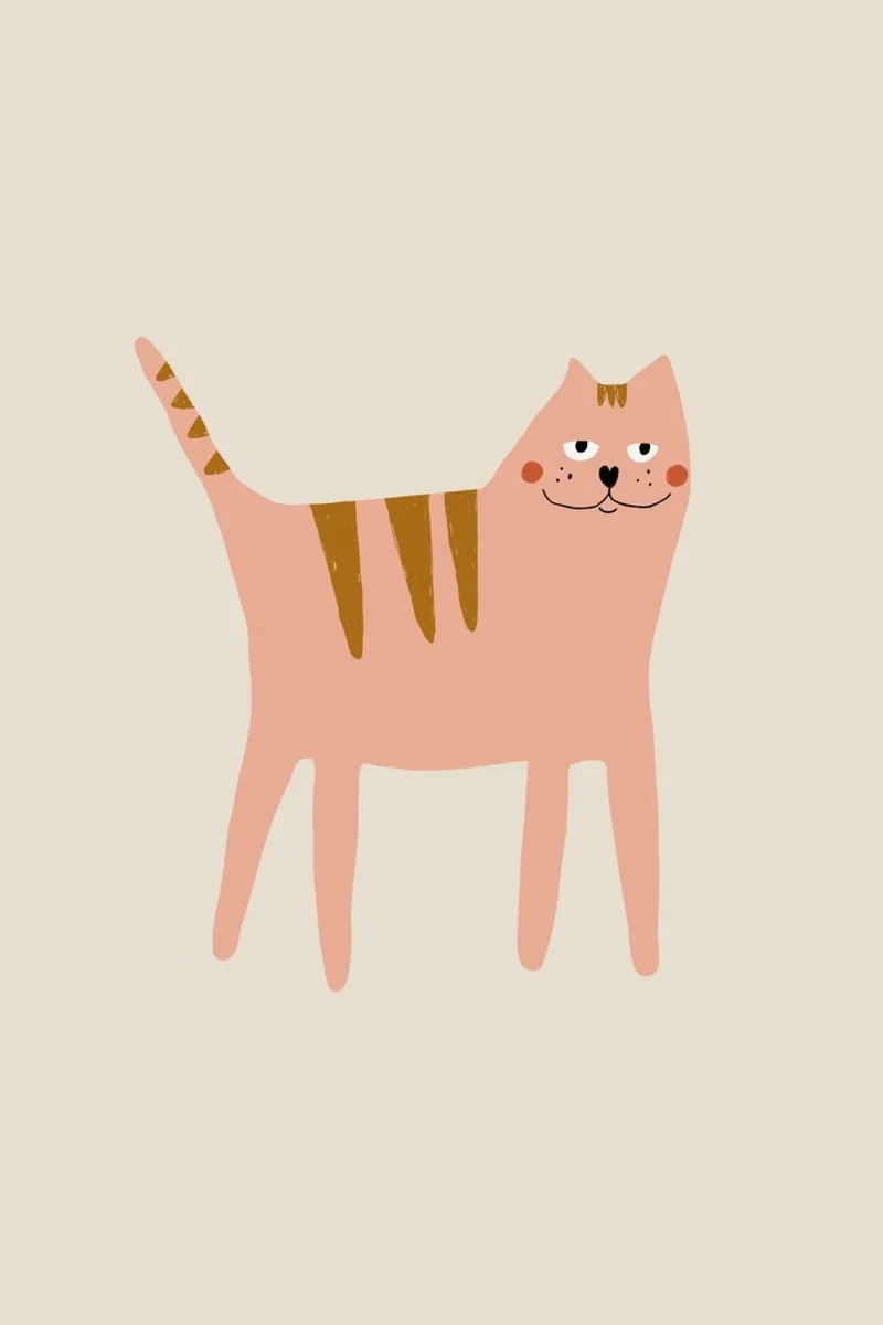 Pink Cat poster con telaio in alluminio da AleksandraAnna