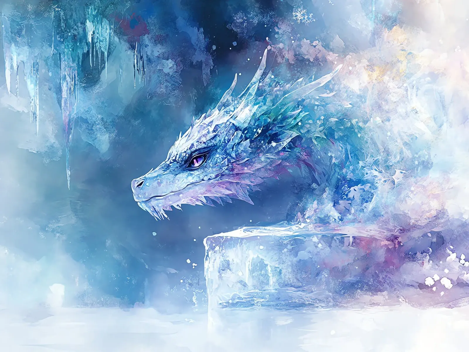 The spirit of the ice dragon acrylic glass by Théïa's Fantasia World