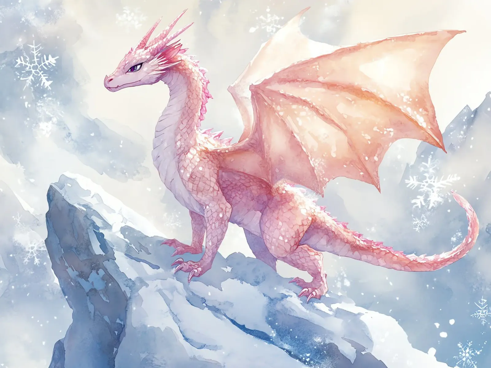 Der Geist des Eisdrachens Poster mit Aluminium Rahmen von Théïa's Fantasia World