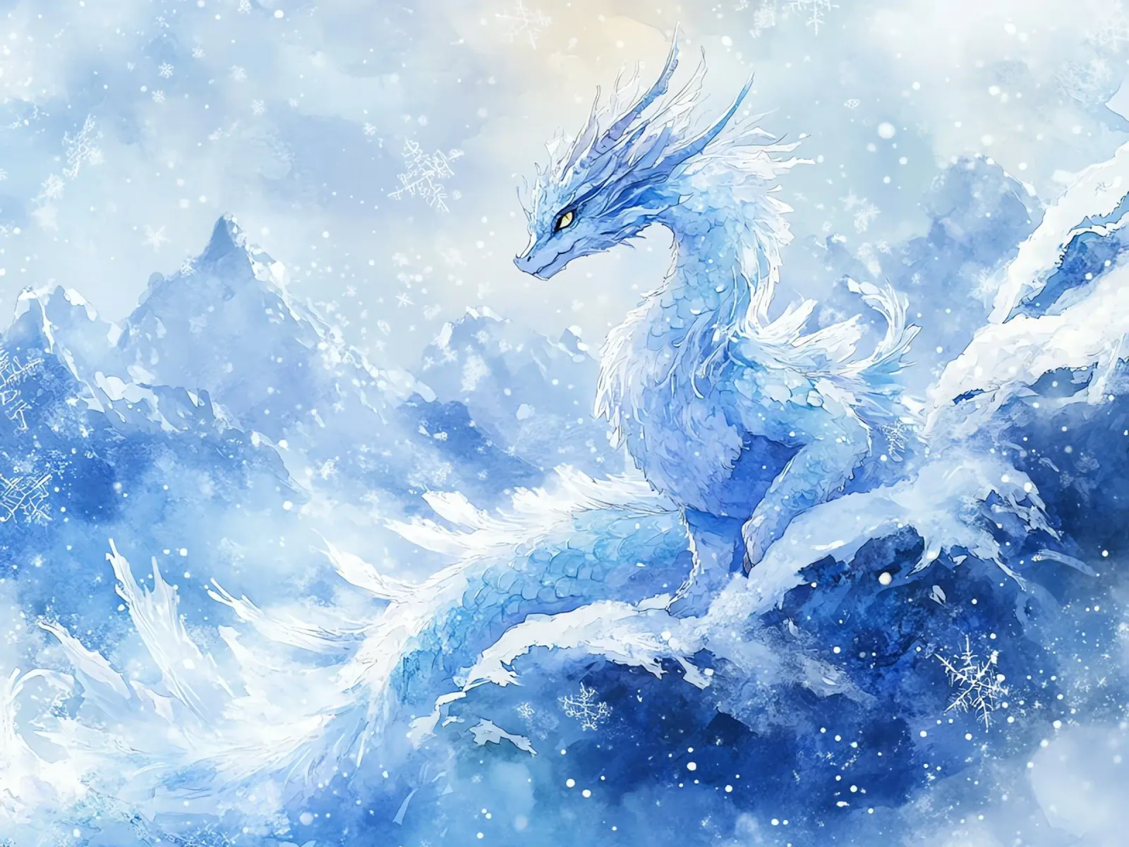 Der Geist des Eisdrachens Leinwand mit Schattenfugenrahmen von Théïa's Fantasia World