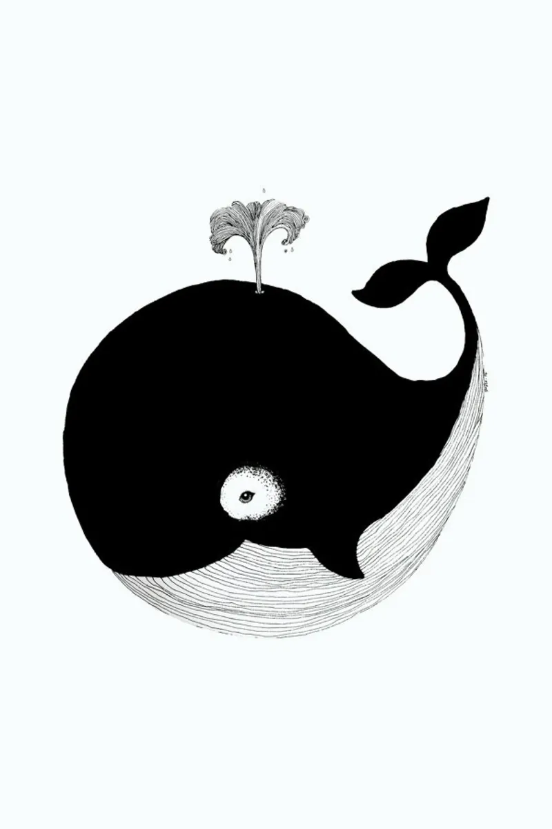 Whale poster con telaio in alluminio da Tvinkla