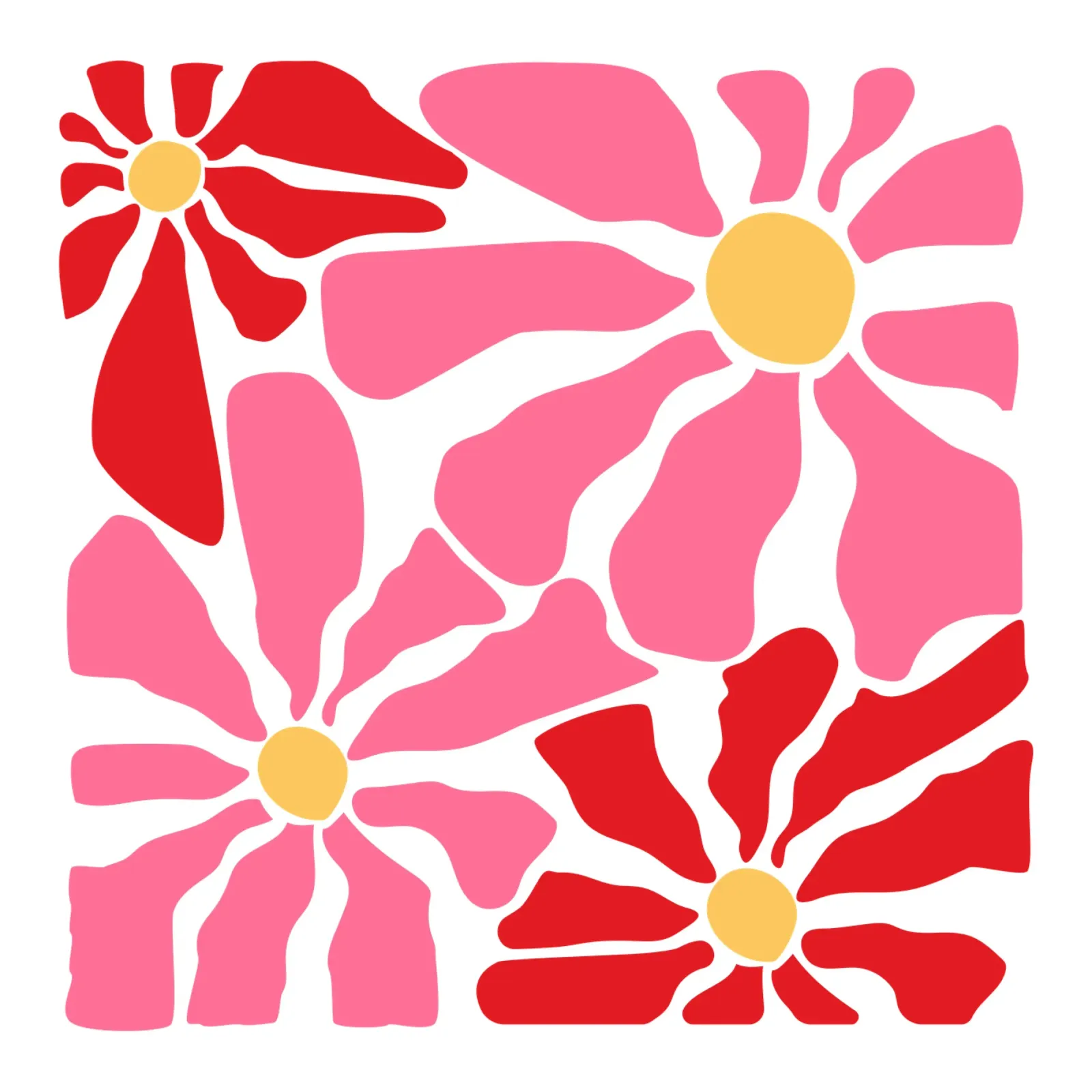 Preppy floral abstract print alu-dibond by pdigitalprints
