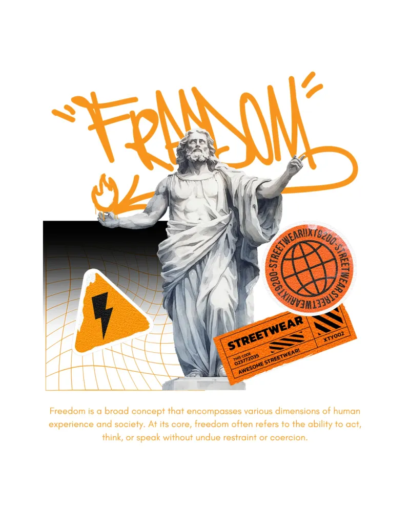 FREEDOM poster con telaio in legno da Einfach Uebel