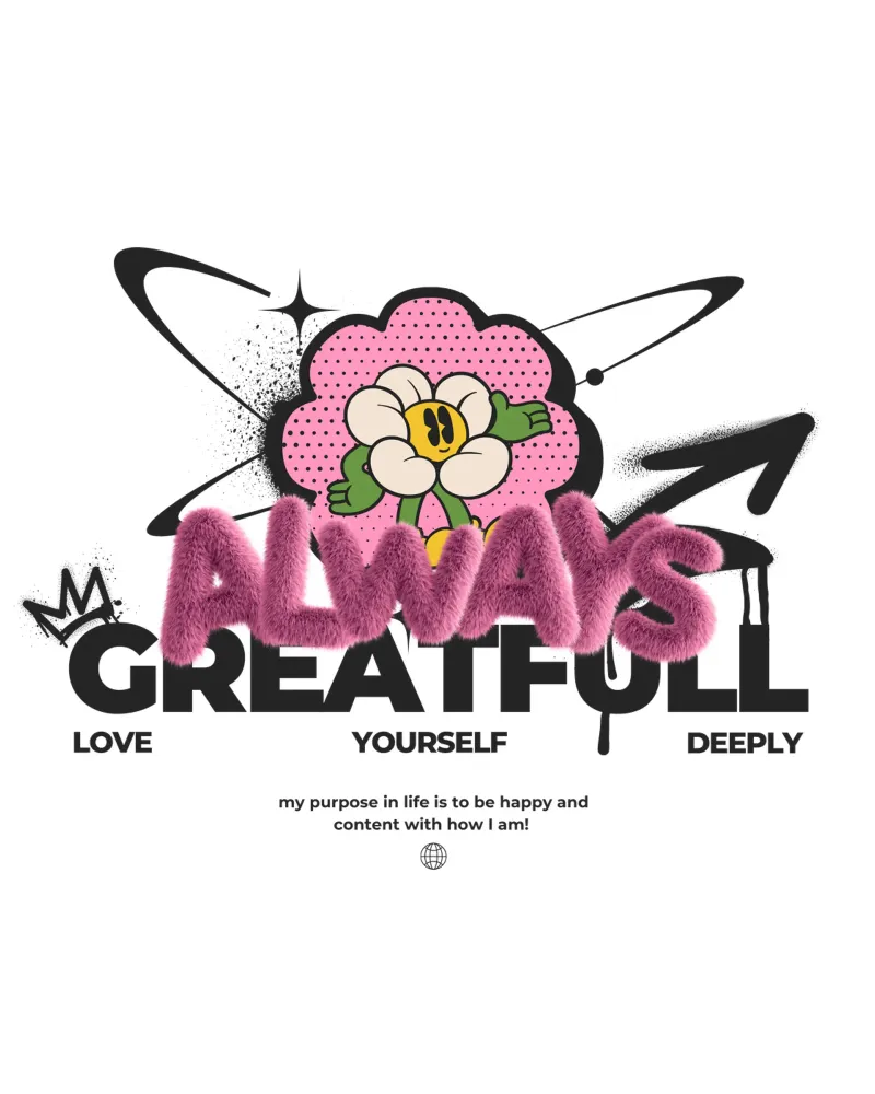 ALWAYS GREATFULL poster con telaio in alluminio da Einfach Uebel