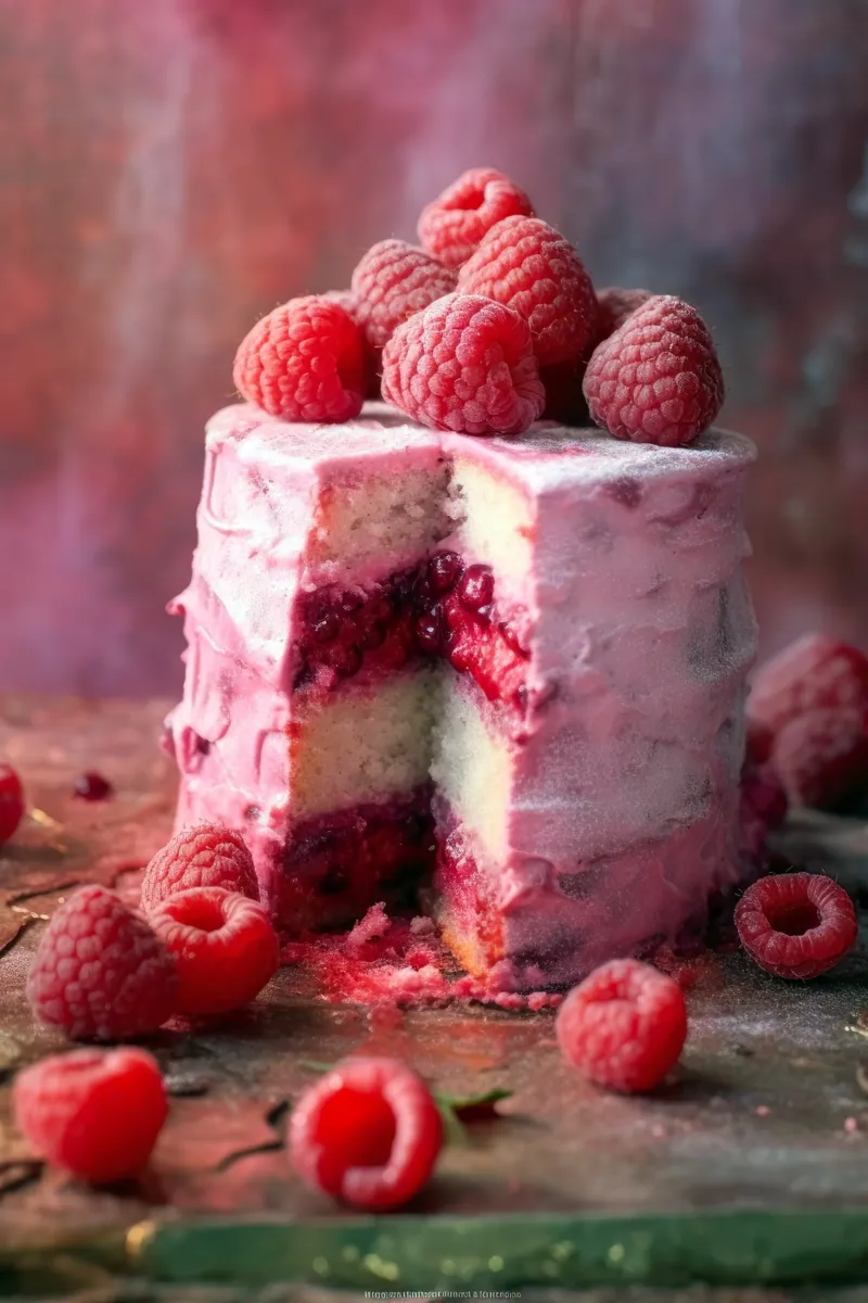 Torta dolce ai lamponi pellicola backlit da Justyna Jaszke JBJart