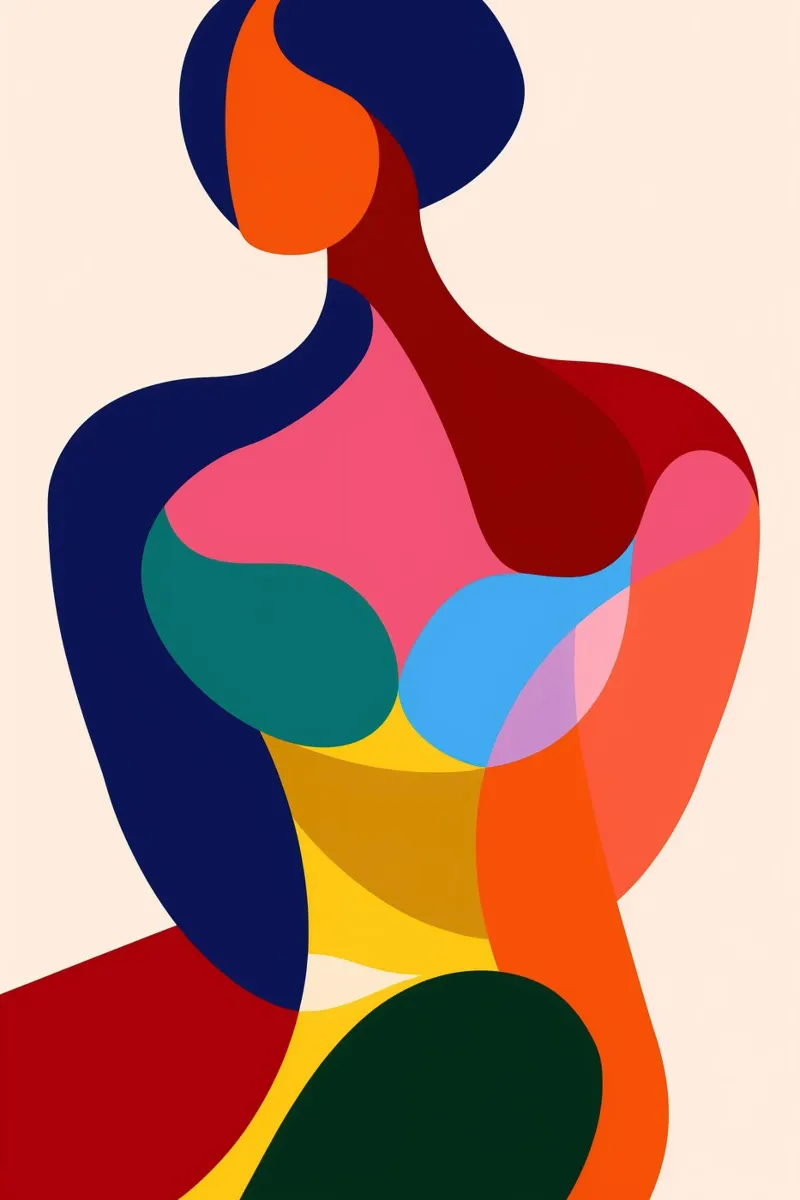 Donna astratta di Matisse-Picasso alluminio dibond da Autofocus