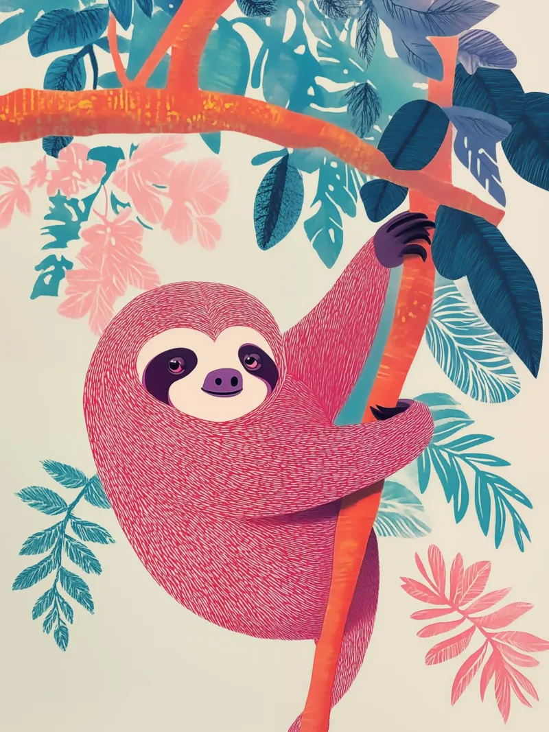 Oggi il bradipo se ne va in giro per la serenità tropicale poster da Autofocus