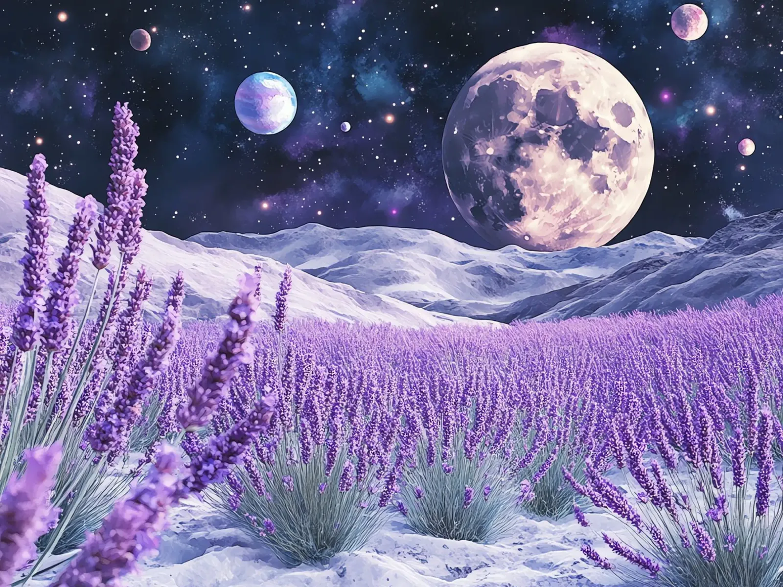 Harmonie Florale au clair de lune: The Soul of Flowers hahnemühle by Théïa's Fantasia World
