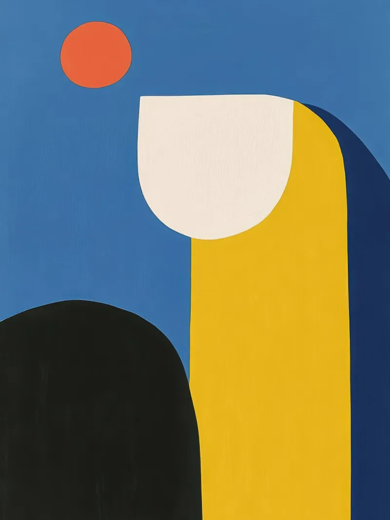 Minimalismo solare poster con telaio in legno da Geometric