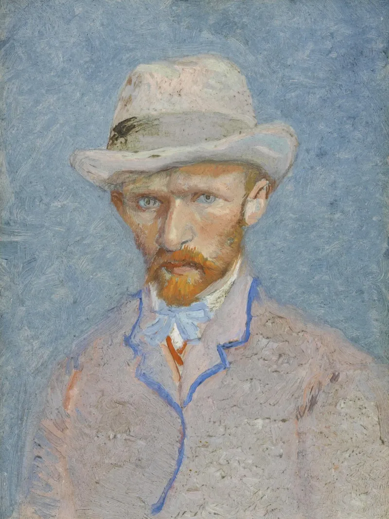 cappello in feltro con autoritratto di van Gogh poster con telaio in alluminio da Carinaprint