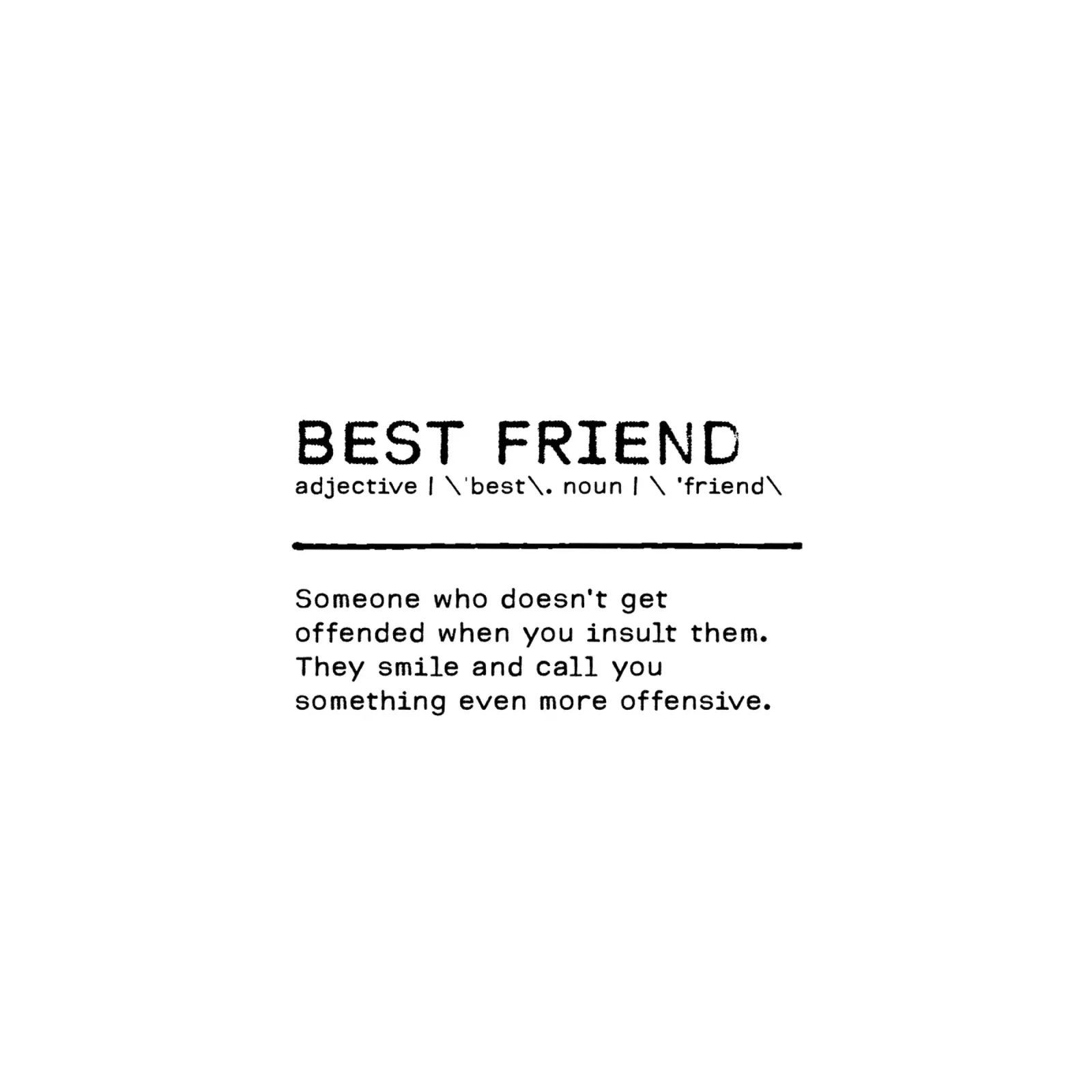 Définition Quote - Best Friend poster avec cadre en aluminium de Orara Studio
